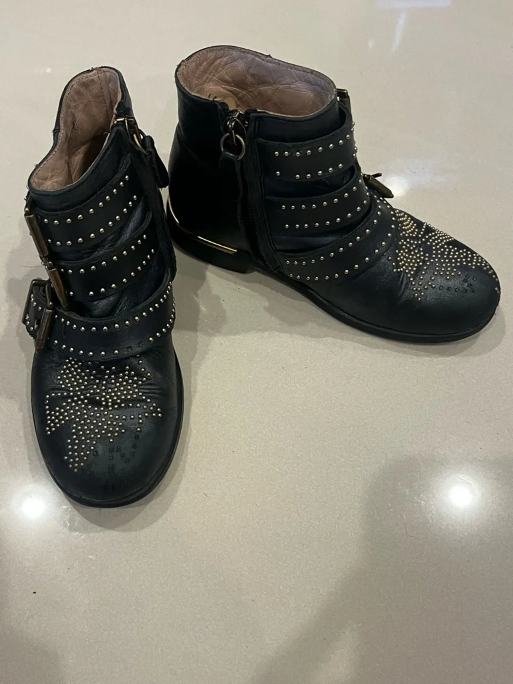 CHLOE Girl's Susanna Studded Ankle Boots